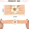 Picture of MIUXUESO 3 Pcs Baby Flower Headbands Baby Girls Nylon Headbands Soft Hairbands Hair Accessories for Newborn Infant Toddler Kids (Beige Orange Brown)