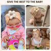 Picture of MIUXUESO 3 Pcs Baby Flower Headbands Baby Girls Nylon Headbands Soft Hairbands Hair Accessories for Newborn Infant Toddler Kids (Beige Orange Brown)