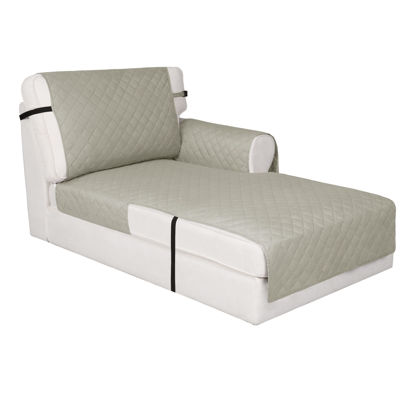 Picture of Easy-Going Reversible Chaise Lounge Couch Cover Water Resistant Sofa Cover Sectional L Shaped Sofa Slipcover with Adjustable Straps Furniture Protector for Dogs (115X34 in, Beige/Beige)