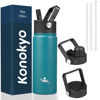Picture of Konokyo Insulated Water Bottle 18oz Stainless Steel Water Bottles With 3 Lids Sports Water Bottle,Light Blue