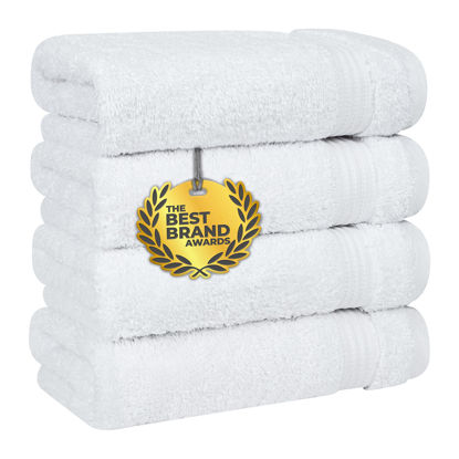 Picture of Cotton Paradise Hand Towels for Bathroom, 100% Cotton Turkish 4 Piece Hand Towel Set, Soft Absorbent Face Towels Clearance Set, White Hand Towels