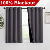 Picture of NICETOWN 100% Blackout Blinds, Set of 2, 46" x 45", Laundry Room Decor Window Treatment Curtains for Large Patio Sliding Door, Thermal Insulated Grey Curtains for Bedroom