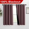 Picture of NICETOWN Warm Curtains for Winter, Bedroom Full Blackout Curtain Panels, Great Job for Blocking Light, Complete Blackout Draperies with Black Liner for Night Shift (Dry Rose, Set of 2, 46 by 54-inch)