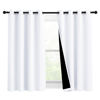 Picture of NICETOWN White 100% Blackout Curtains for Windows, Pack of 2, 46" W x 45" L, Super Heavy-Duty Black Lined Total Darkness Drapes for Bedroom, Privacy Assured Window Treatment for Patio