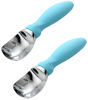 Picture of Spring Chef Heavy Duty Ice Cream Scoop with Soft Grip Handle, Metal Ice Cream Scooper, Dishwasher Safe Ice Cream Spoon for Cookie Dough, Frozen Yoghurt, Gelato, Sorbet, Melon - 2 Pack - Aqua Sky