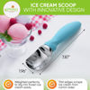Picture of Spring Chef Heavy Duty Ice Cream Scoop with Soft Grip Handle, Metal Ice Cream Scooper, Dishwasher Safe Ice Cream Spoon for Cookie Dough, Frozen Yoghurt, Gelato, Sorbet, Melon - 2 Pack - Aqua Sky