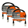 Picture of Gearlux XLR Microphone Cable, Fully Balanced, Male to Female, 6 Feet - 3 Pack