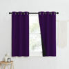 Picture of NICETOWN 100% Blackout Curtains with Black Liner Backing, Thermal Insulated Curtains for Living Room, Noise Reducing Drapes, Royal Purple, 37" Wide x 50" Long Per Panel, Set of 2 Panels
