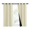 Picture of NICETOWN Living Room Completely Shaded Draperies, Privacy Protection & Noise Reducing Ring Top Drapes, Black Lined Insulated Window Treatment Curtain Panels (Beige, 2 Pieces, W37 x L40)