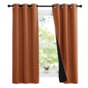 Picture of NICETOWN Burnt Orange 100% Blackout Lined Curtains, 2 Thick Layers Narrow Wide Window Treatment Panels Thermal Insulated Drapes for Kitchen Small Window (1 Pair, 37" Width x 63" Length Each Panel)