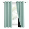 Picture of NICETOWN Aqua Blue 100% Blackout Curtain Set, Thermal Insulated & Energy Efficiency Window Draperies for Guest Room, Full Shading Panels for Shift Worker and Light Sleepers, 37W x 60L, 2 PCs