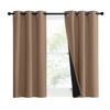 Picture of NICETOWN 100% Blackout Curtains Thermal, Noise Reduction and Privacy Curtains for Patio Door, Black Lined Blackout Drapes with Grommet Top, Cappuccino, 1 Pair, W37 x L40
