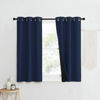 Picture of NICETOWN 100% Blackout Curtain Set, Thermal Insulated & Energy Efficiency Window Draperies for Guest Room, Full Shading Panels for Shift Worker and Light Sleepers, Navy Blue, 37W x 40L, 2 PCs