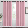 Picture of NICETOWN Blackout Curtain Panel Grommet - Home Decorations Thermal Insulated Solid Grommet Top Blackout Living Room Panels/Drapes for Gift (Crystal Pink, 1 Pair, 55 x 78-Inch)