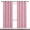 Picture of NICETOWN Blackout Curtain Panel Grommet - Home Decorations Thermal Insulated Solid Grommet Top Blackout Living Room Panels/Drapes for Gift (Crystal Pink, 1 Pair, 55 x 78-Inch)