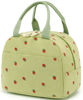 Picture of Bluboon Lunch Bag for Women Men Cute Corduroy Lunch Tote Bags Reusable Insulated Lunch Box Large Capacity Reusable Insulated Cooler for Work Picnic or Travel (Corduroy Strawberry Green)