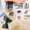 Picture of Zulay Rotary Cheese Grater 3 Blade Cheese Shredder - Manual Hand Crank Cheese Grater With Reinforced Suction & 3 Interchangeable Drums - Easy to Use Vegetable Chopper - Ivory Onyx