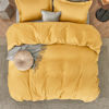 Picture of Bedsure Duvet Cover Queen Size - Soft Double Brushed Bedding Set for Kids & Adults, Zipper Closure, 3 Pieces, Includes 1 Duvet Cover (90"x90") & 2 Pillow Shams, NO Comforter, Golden Yellow