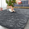 Picture of OLANLY 8x10 Machine Washable Large Area Rugs for Living Room, Bedroom, Soft Fluffy Shaggy Bedside Rug, Indoor Floor Carpet for Kids Girls and Boys, Dorms, Nursery, Home Decor Aesthetic, Grey