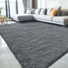 Picture of OLANLY 8x10 Machine Washable Large Area Rugs for Living Room, Bedroom, Soft Fluffy Shaggy Bedside Rug, Indoor Floor Carpet for Kids Girls and Boys, Dorms, Nursery, Home Decor Aesthetic, Grey