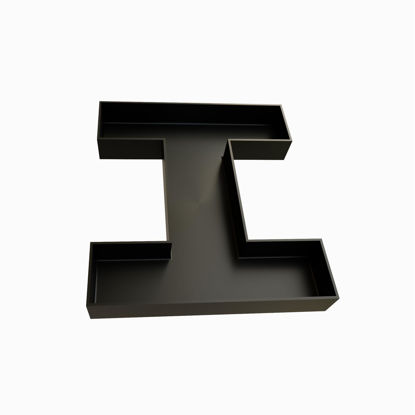 Picture of 10" Hard Plastic Reusable Charcuterie Letters Fillable, Alphabet Numbers Charcuterie Food serving Trays For Birthday, Party Decoration (Black - I)