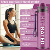 Picture of QLUR Water Bottle with Straw, 32oz Motivational Water Bottles with Time Marker to Drink, Tritan BPA Free, 1L Sports Water Bottle with Carry Strap LeakProof for Women Gym Fitness Outdoor (1 Pack)