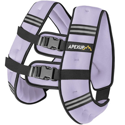 Picture of APEXUP Weighted Vest Men 15lbs Weights with Reflective Stripe, Weighted vest for Women Workout Equipment for Strength Training Running (Pastel Purple)