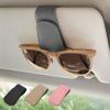 Picture of Ompellus 2 Pack Magnetic Leather Sunglass Holder, Eyeglass Hanger Clip for Car Sun Visor, Suitable for Different Size Eyeglasses(Gray, 2 Pack)