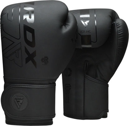 Picture of RDX Boxing Gloves, Pro Training Sparring, Maya Hide Leather, Muay Thai MMA Kickboxing, Men Women Adult, Heavy Punching Bag Focus Mitts Pads Workout, Ventilated Palm, Multi Layered, 8 10 12 14 16 18 Oz