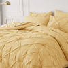 Picture of Bedsure Twin Comforter Set with Sheets - 5 Pieces Twin Bedding Sets, Pinch Pleat Yellow Twin Bed in a Bag with Comforter, Sheets, Pillowcase & Sham