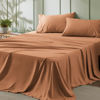 Picture of Bedsure Queen Sheet Set - 4 Pieces Soft Queen Size Sheets - Breathable & Cooling - Hotel Luxury - Easy Care Polyester Microfiber Bedding for Women, Men, Dusty Orange