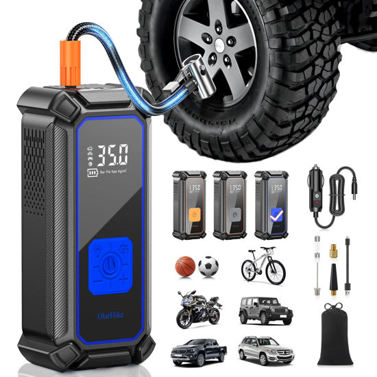 Picture of OlarHike Cordless Tire Inflator Portable Air Compressor-Dual Mode Inflation,12V Auto Air Pump for Car Tires, Bicycle, Bike, Motorcycle, Smart Electric Pump with LED Light & Digital Pressure Gauge