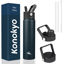 Picture of Konokyo Insulated Water Bottle 24oz Stainless Steel Sport Bottles with 3 Lids,Navy Blue