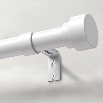 Picture of IFELS Heavy Duty Curtain Rods for Windows 66 to 120 Inch, 1 Inch Adjustable White Curtain Rod Set with Easy Installation and Modern Design (A1,White,30-120")