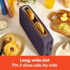 Picture of bella 2 Slice Slim Toaster, 6 Setting Shade Control w Reheat and Cancel Buttons, Removable Crumb Tray, 10” Long Slot, Anti Jam & Auto Shutoff, Auto Centering Guides and Cord Wrap, 900 Watt, Plum