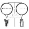 Picture of AMZSEVEN 100 Pack Metal Curtain Rings with Clips, Curtain Hangers Clips, Drapery Clips with Rings, Drapes Rings 1 in Interior Diameter, Fits Diameter 5/8 in Curtain Rod, Silver