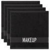 Picture of Cotton Paradise Makeup Remover Towels 4 Pack 100% Cotton 12x12 Inch Turkish Makeup Removal Face Cloths for Washing Face Cotton Soft Black Makeup Towel
