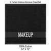Picture of Cotton Paradise Makeup Remover Towels 4 Pack 100% Cotton 12x12 Inch Turkish Makeup Removal Face Cloths for Washing Face Cotton Soft Black Makeup Towel