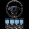 Picture of Car Steering Wheel Cover, Anti-Slip, Safety, Soft, Breathable, Heavy Duty, Thick, Full Surround, Sports Style (Black with White Line)