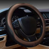 Picture of Gomass Car Steering Wheel Cover, Anti-Slip, Safety, Soft, Breathable, Heavy Duty, Thick, Full Surround, Sports Style (Black Brown)