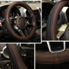 Picture of Gomass Car Steering Wheel Cover, Anti-Slip, Safety, Soft, Breathable, Heavy Duty, Thick, Full Surround, Sports Style (Black Brown)