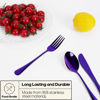 Picture of Travel Utensils with Case, Quatish Portable Silverware Set for Work, Stainless Steel Reusable Travel Cutlery Set, Fork and Spoon Set for Camping, EDC Gadgets, Lunch Box for Men, Purple