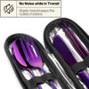 Picture of Travel Utensils with Case, Quatish Portable Silverware Set for Work, Stainless Steel Reusable Travel Cutlery Set, Fork and Spoon Set for Camping, EDC Gadgets, Lunch Box for Men, Purple
