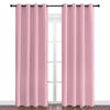 Picture of NICETOWN Crystal Pink Blackout Curtains Grommet - Home Decorations Thermal Insulated Solid Grommet Top Blackout Living Room Panels/Drapes for Gift (1 Pair, 55 x 86 inches)