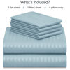 Picture of LuxClub 6 PC Full Size Sheet Set Bed Sheets, Breathable Luxury Bed Sheets, Deep Pockets 18" Wrinkle Free Cooling Bed Sheets Machine Washable Hotel Bedding (Full, Striped Light Blue)