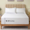 Picture of LuxClub 7 PC Split King Sheet Set Bed Sheets Deep Pockets 18" Wrinkle Free Cooling Sheets Machine Washable Hotel Bedding Silky Soft - White Split King