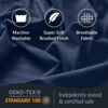 Picture of LuxClub 6 PC Full Size Sheet Set Bed Sheets, Breathable Luxury Bed Sheets, Deep Pockets 18" Wrinkle Free Cooling Bed Sheets Machine Washable Hotel Bedding (Full, Striped Navy)
