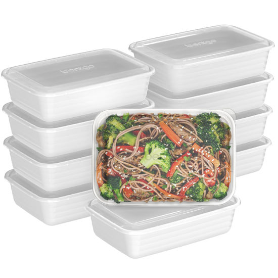 Picture of Bentgo® 20-Piece Lightweight, Durable, Reusable BPA-Free 1-Compartment Containers - Microwave, Freezer, Dishwasher Safe - White