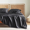 Picture of Bedsure California King Sheet Set, Cooling Sheets for Hot Sleepers, Rayon Derived from Bamboo, Breathable & Soft Deep Pocket Up to 16 Inches, Hotel Luxury Silky Bedding, Bedsheet & Pillowcases, Black