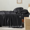 Picture of Bedsure California King Sheet Set, Cooling Sheets for Hot Sleepers, Rayon Derived from Bamboo, Breathable & Soft Deep Pocket Up to 16 Inches, Hotel Luxury Silky Bedding, Bedsheet & Pillowcases, Black